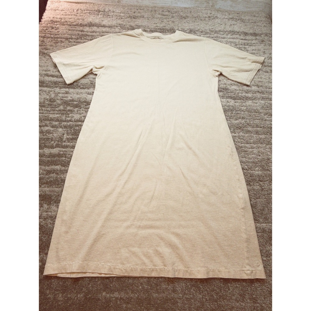 The Normal Brand T-Shirt Dress Women Large Cream Short Sleeve Cotton Mini